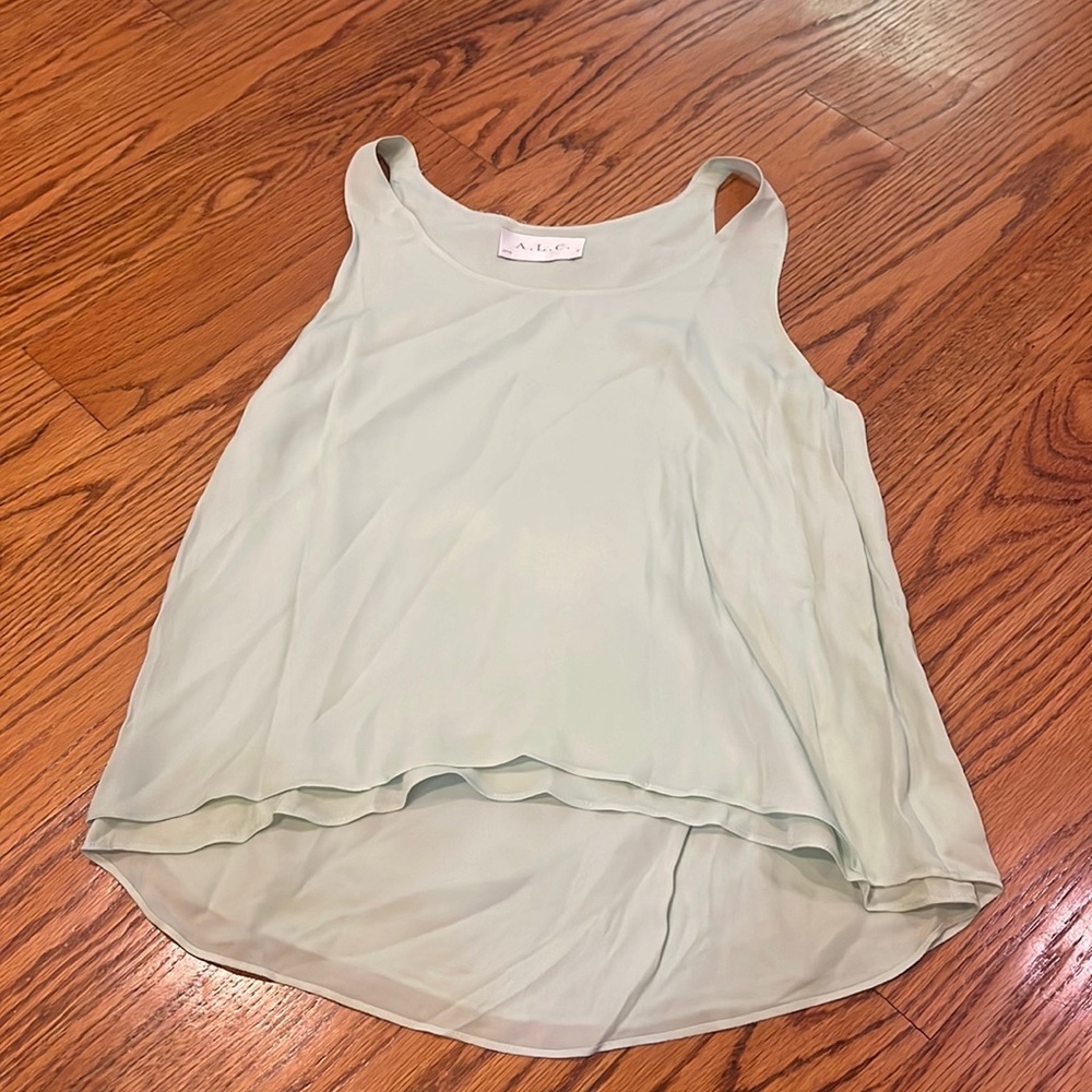 A.L.C Woman’s Green Silk High Low Tank Size XS